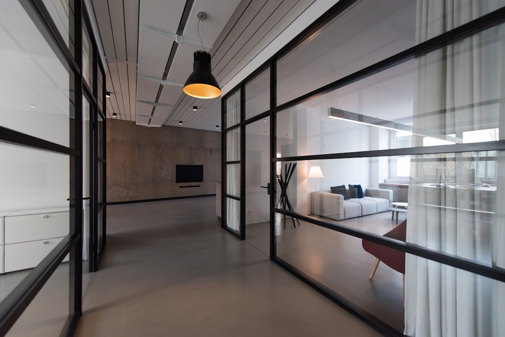 Workplace glass and desks